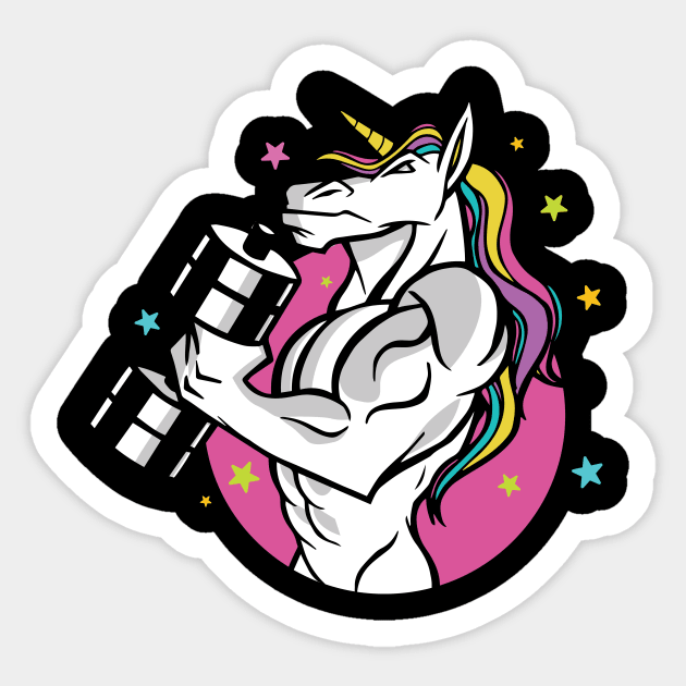 Workout Gym UNICORN fitness MUSCULAR Sticker by Midoart